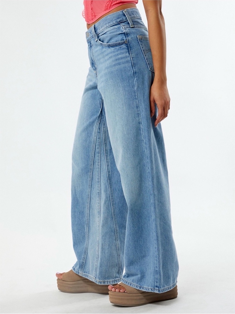 Levi's '94 Baggy Wide Leg High Waist Jeans in "Charlie Boy" Light Wash 90s Sz 27 - Picture 2 of 12